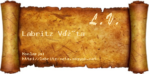 Labritz Véta névjegykártya